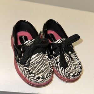 Maui Island zebra print slip on shoes for toddlers